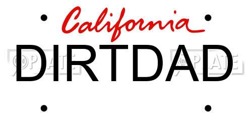 DIRTDAD California License Plate