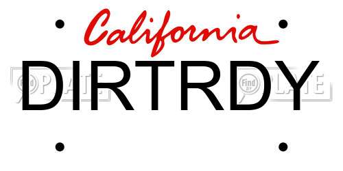 DIRTRDY California License Plate