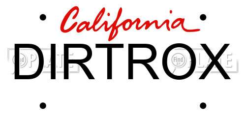 DIRTROX California License Plate