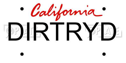 DIRTRYD California License Plate