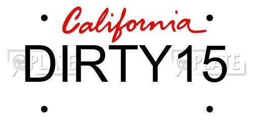 DIRTY15 California License Plate