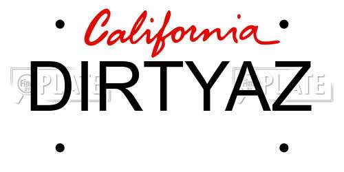 DIRTYAZ California License Plate