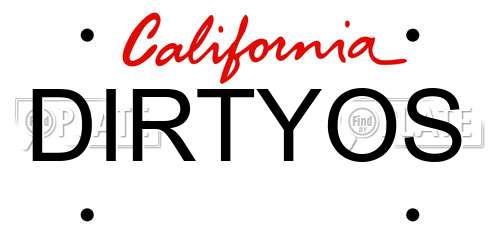DIRTYOS California License Plate