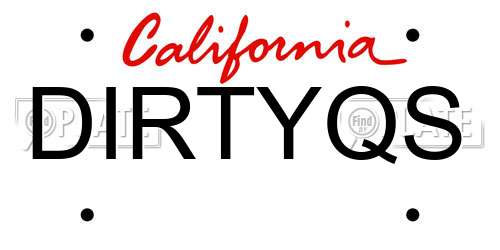 DIRTYQS California License Plate