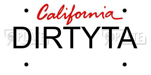 DIRTYTA California License Plate