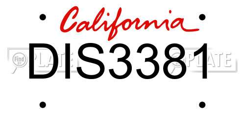 DIS3381 California License Plate