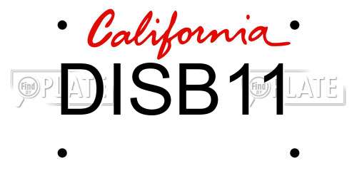 DISB11 California License Plate