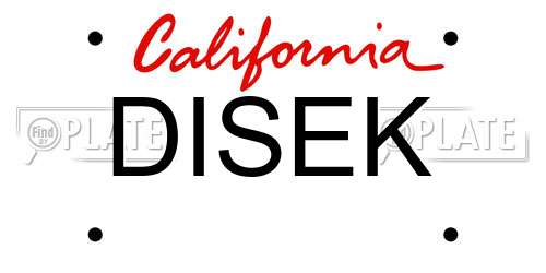 DISEK California License Plate