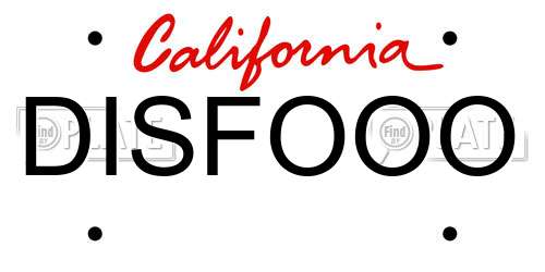 DISFOOO California License Plate