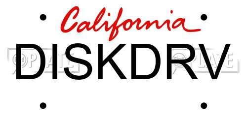 DISKDRV California License Plate