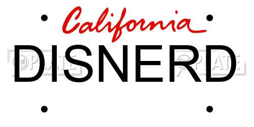 DISNERD California License Plate