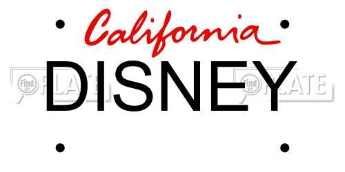 DISNEY California License Plate