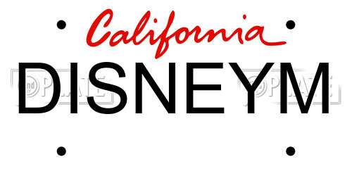 DISNEYM California License Plate
