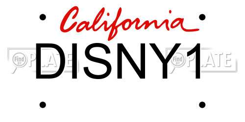 DISNY1 California License Plate