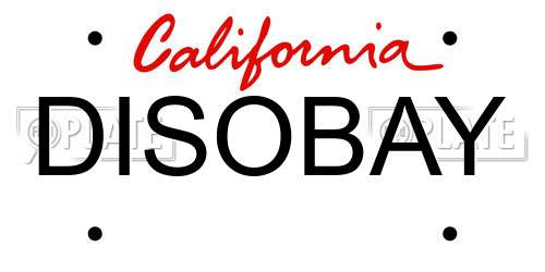 DISOBAY California License Plate