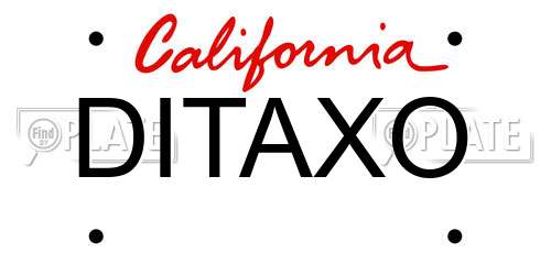 DITAXO California License Plate
