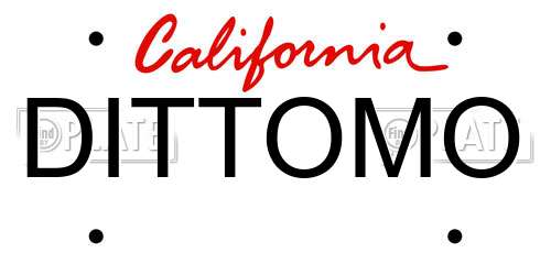 DITTOMO California License Plate