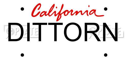 DITTORN California License Plate