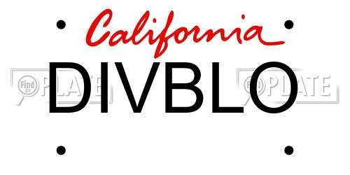 DIVBLO California License Plate