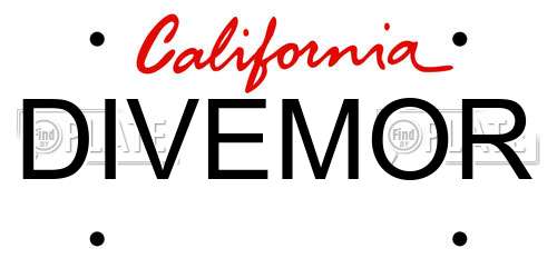 DIVEMOR California License Plate