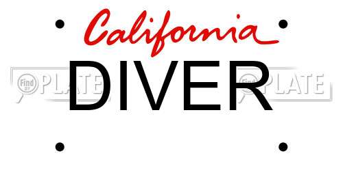 DIVER California License Plate