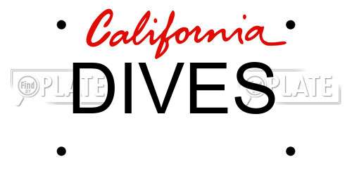 DIVES California License Plate