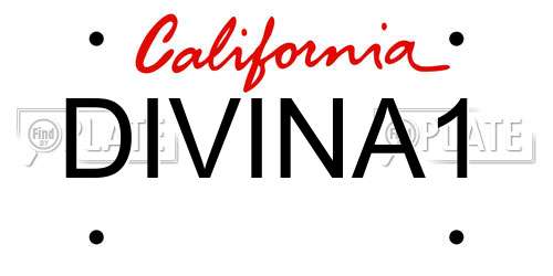 DIVINA1 California License Plate