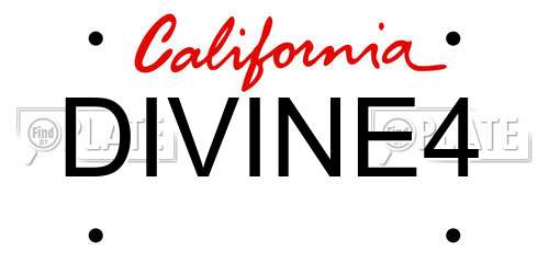 DIVINE4 California License Plate