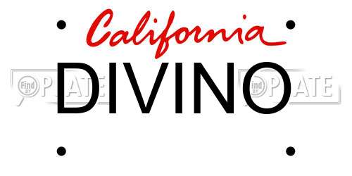 DIVINO California License Plate
