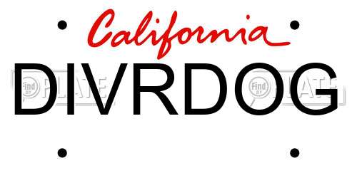 DIVRDOG California License Plate