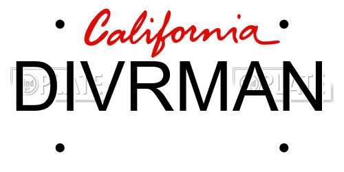 DIVRMAN California License Plate