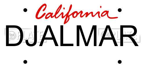 DJALMAR California License Plate