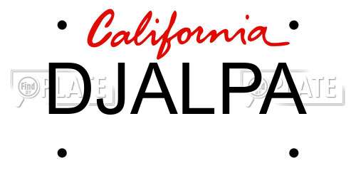 DJALPA California License Plate