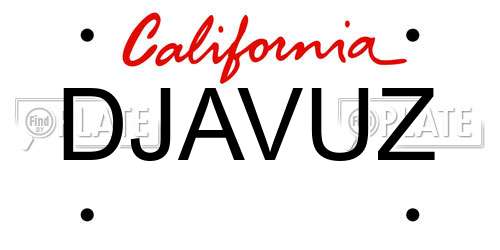 DJAVUZ California License Plate