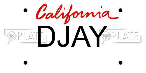 DJAY California License Plate