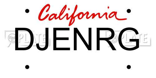 DJENRG California License Plate