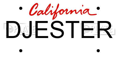 DJESTER California License Plate