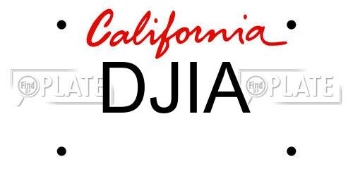 DJIA California License Plate