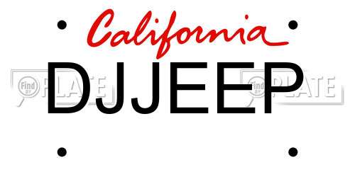 DJJEEP California License Plate