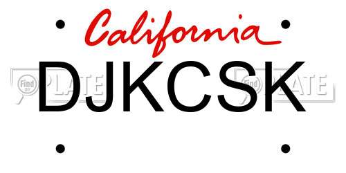 DJKCSK California License Plate
