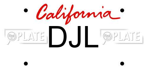 DJL California License Plate