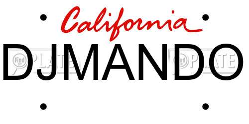 DJMANDO California License Plate