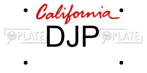 DJP California License Plate