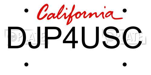DJP4USC California License Plate