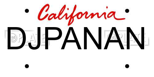 DJPANAN California License Plate