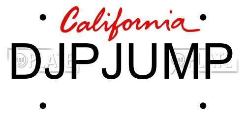 DJPJUMP California License Plate