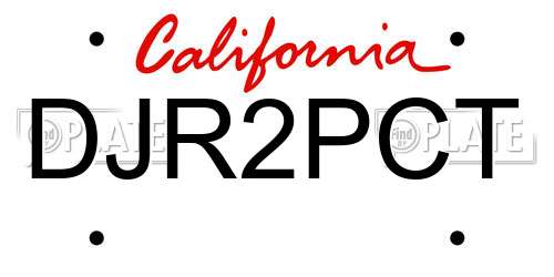 DJR2PCT California License Plate