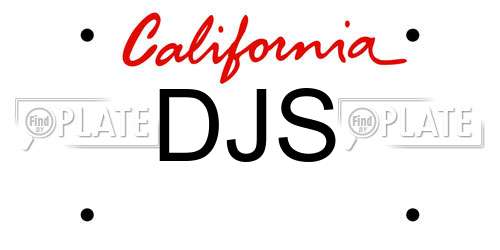 DJS California License Plate