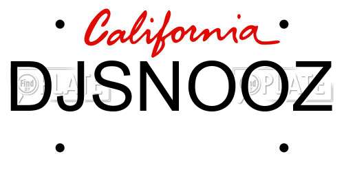 DJSNOOZ California License Plate