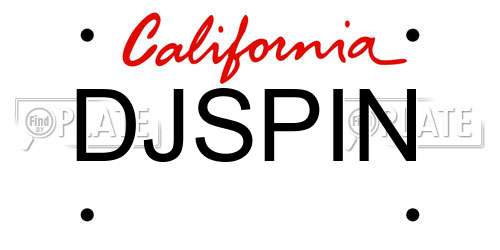 DJSPIN California License Plate